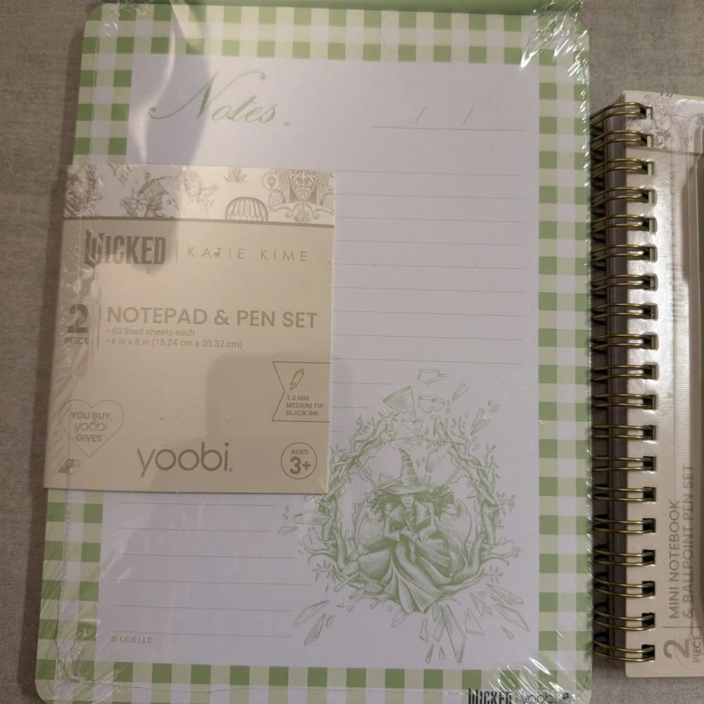 Wicked Limited Édition Yoobi Notepad Pen and Notepad w/ pen: Green Elphaba